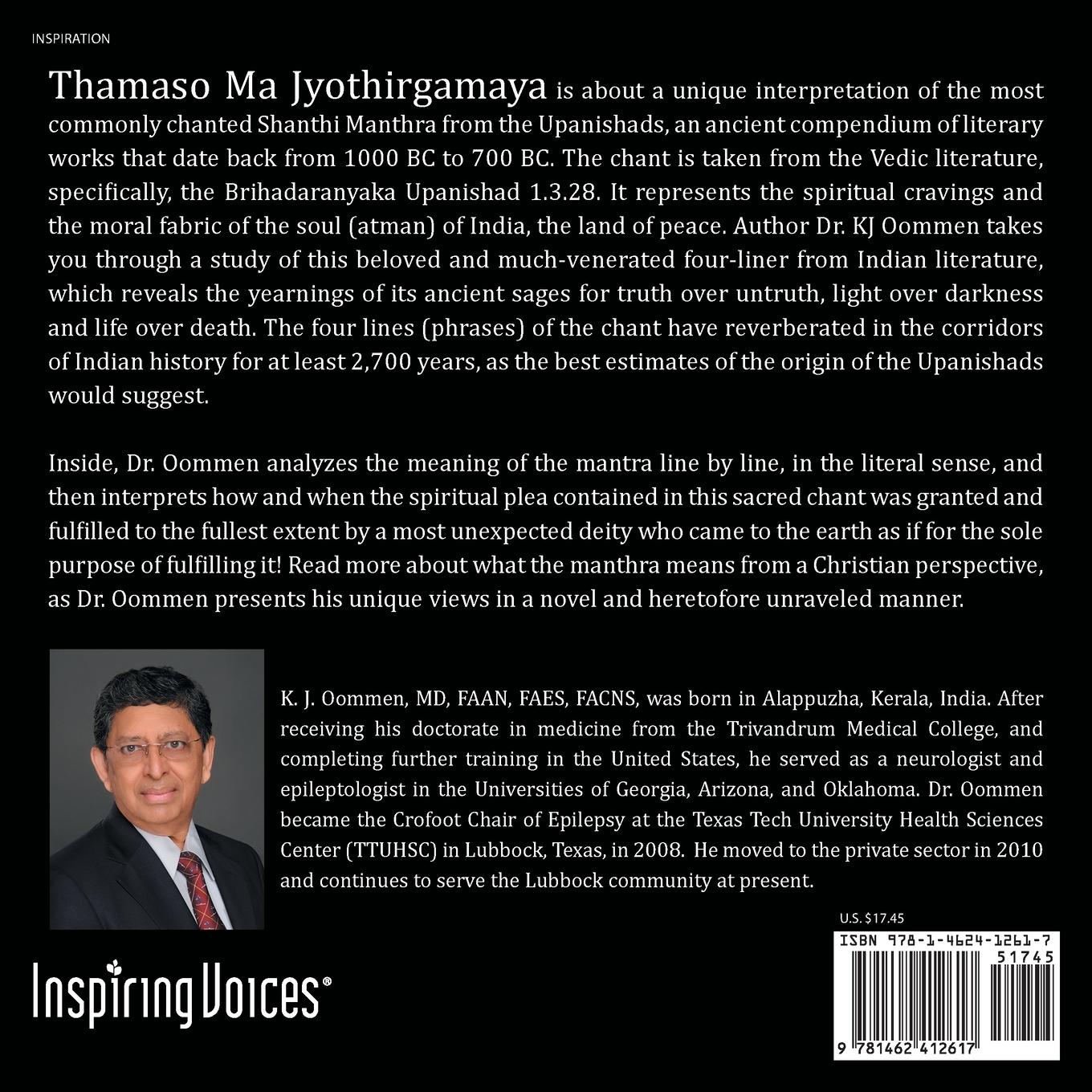 Rückseitencover Thamaso Ma Jyothirgamaya