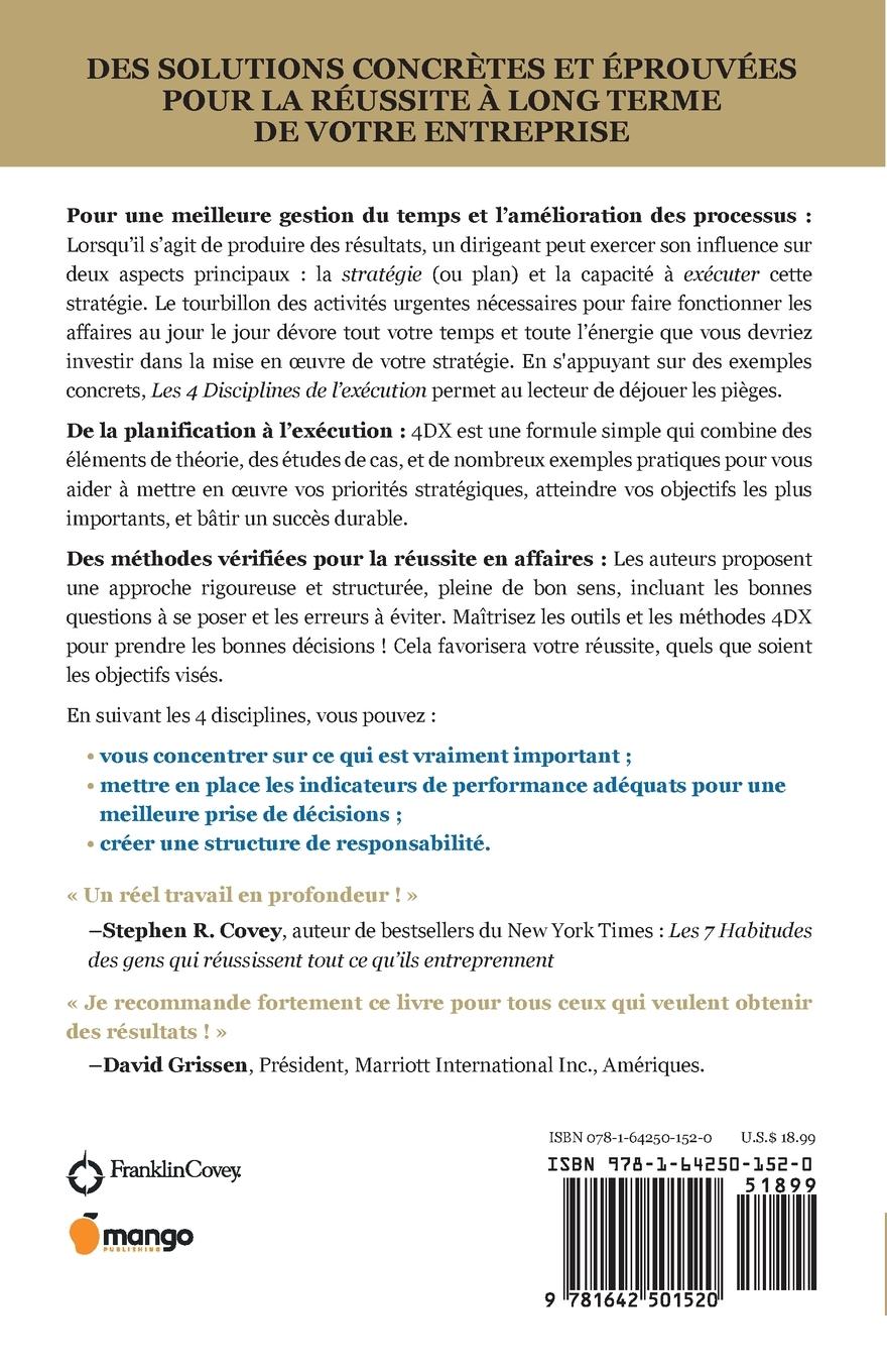 Rückseitencover Les 4 Disciplines de l'Exécution