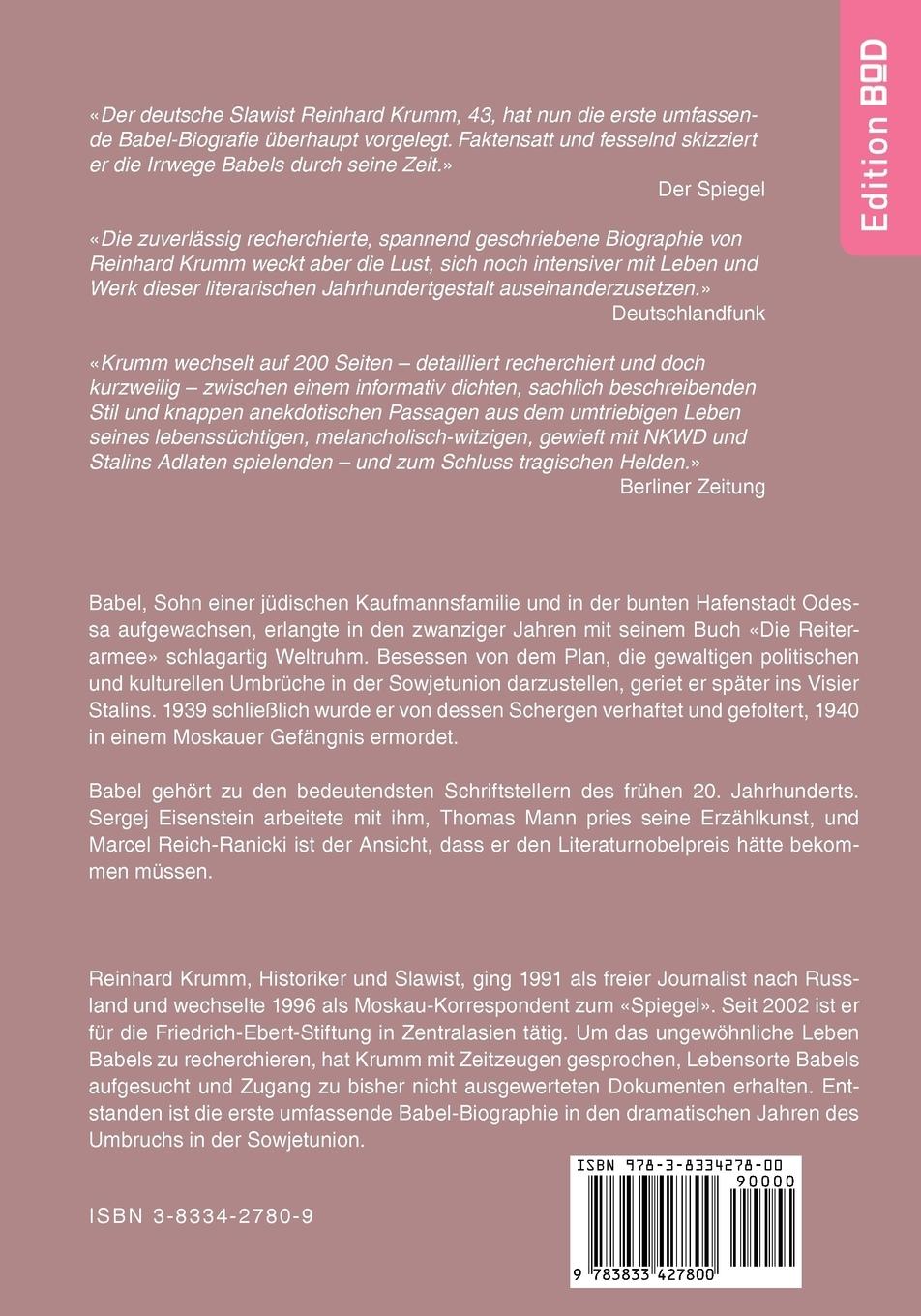 Rückseitencover Isaak Babel