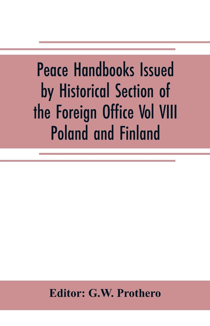 Vorderes Coverbild Peace Handbooks Issued by Historical Section of the Foreign Office Vol VIII.