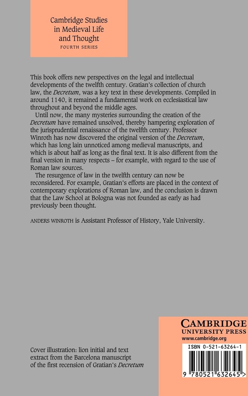 Rückseitencover The Making of Gratian's Decretum