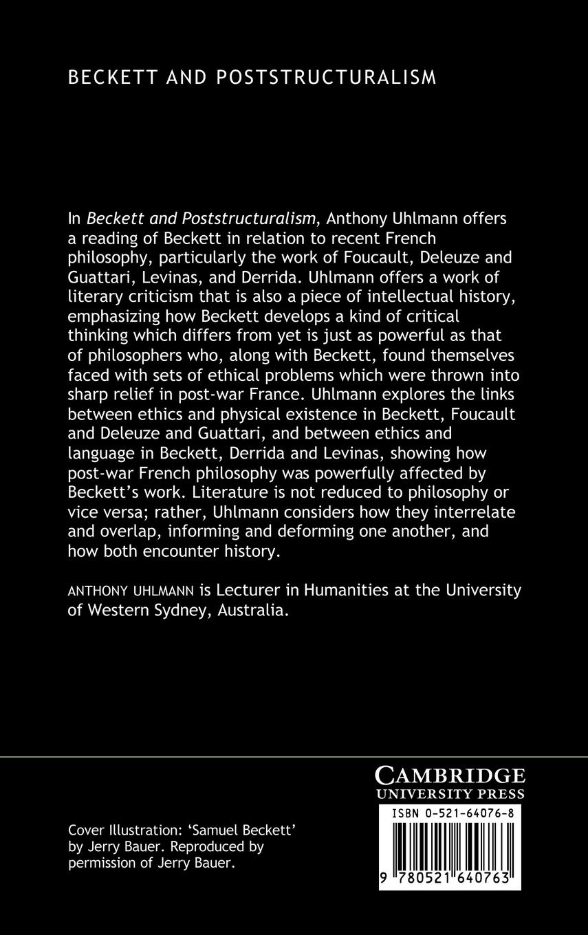 Rückseitencover Beckett and Poststructuralism