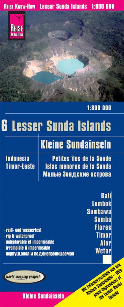 Vorderes Coverbild Reise Know-How Landkarte Kleine Sundainseln / Lesser Sunda Islands (1:800.000) - Bali, Lombok, Sumbawa, Sumba, Flores, Timor, Alor, Wetar -  Karte Indonesien 6