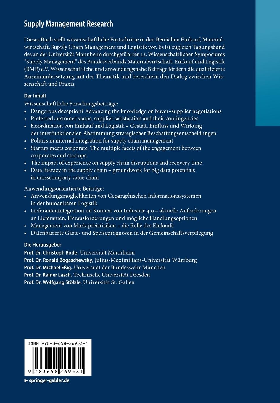Rückseitencover Supply Management Research