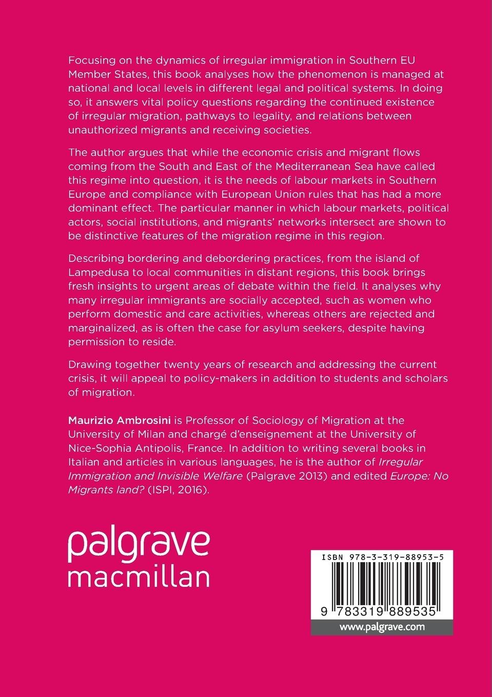 Rückseitencover Irregular Immigration in Southern Europe