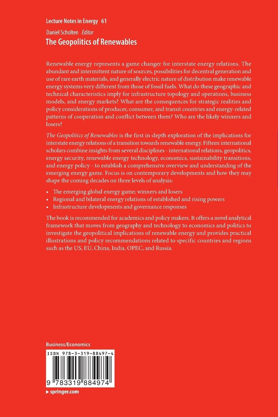 Rückseitencover The Geopolitics of Renewables