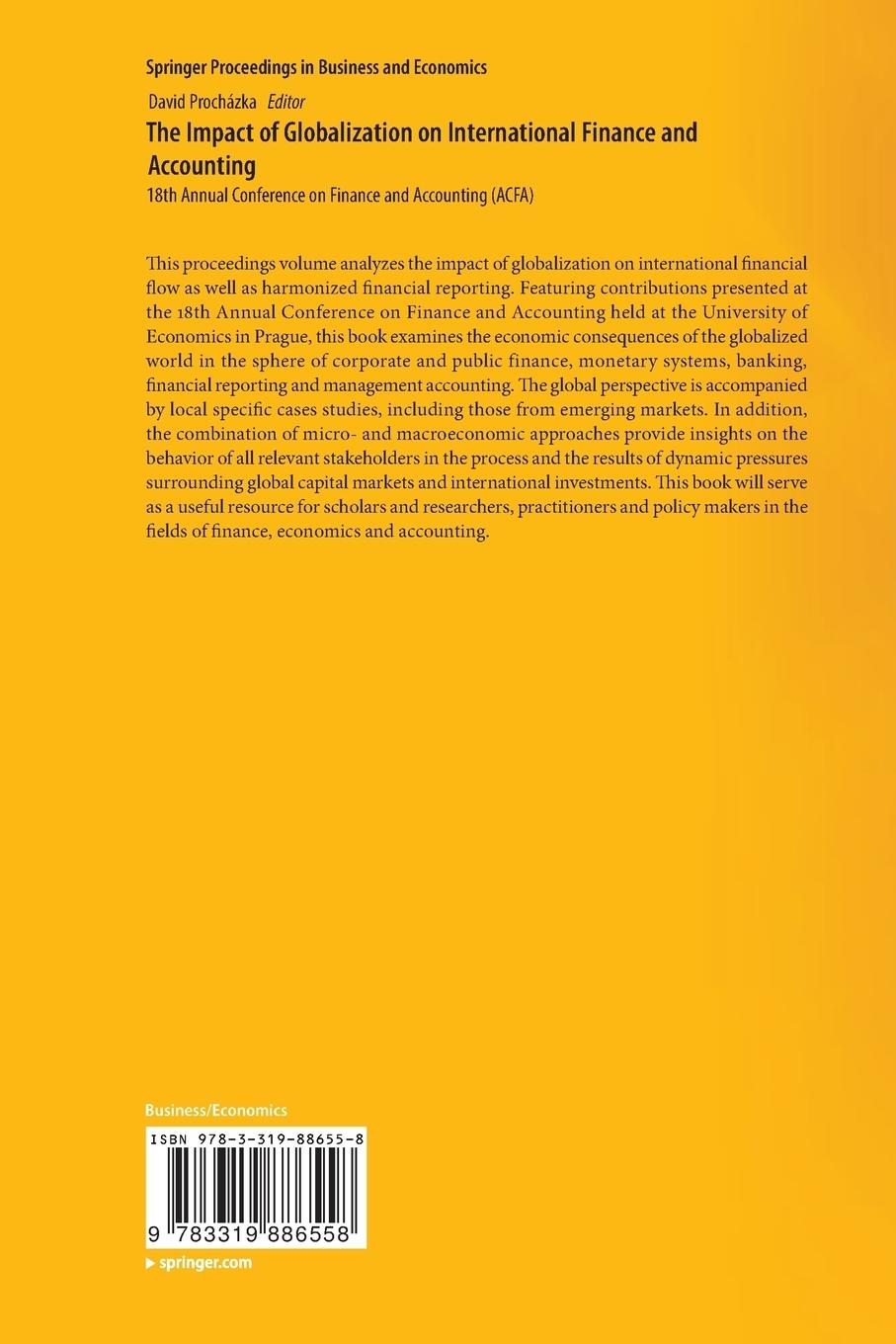 Rückseitencover The Impact of Globalization on International Finance and Accounting