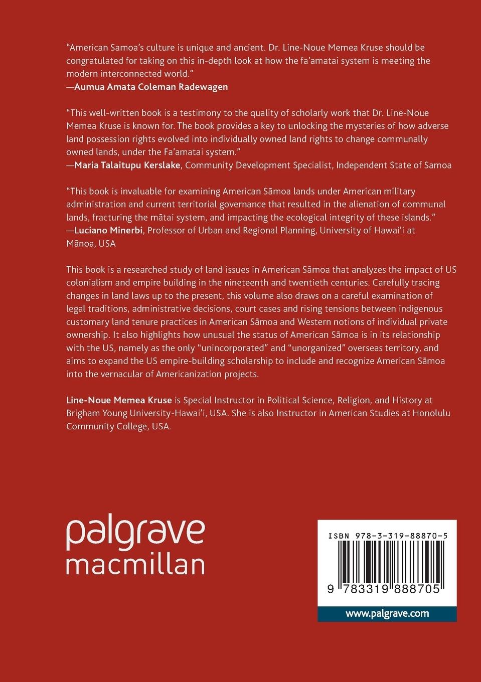 Rückseitencover The Pacific Insular Case of American S¿moa