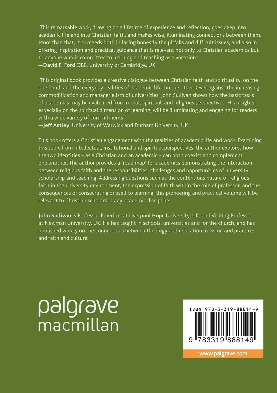 Rückseitencover The Christian Academic in Higher Education