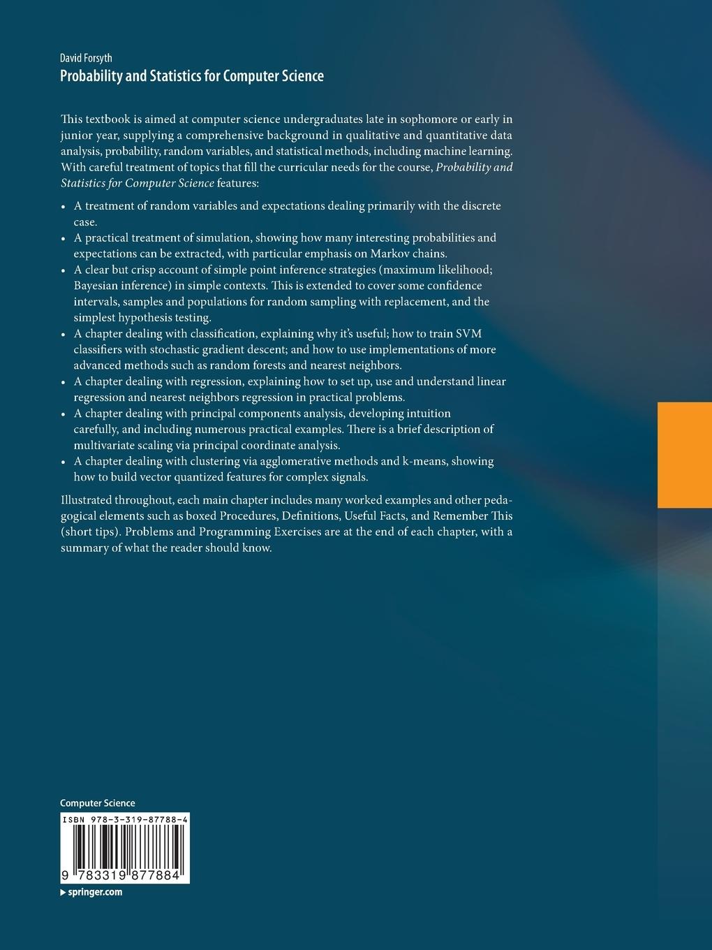 Rückseitencover Probability and Statistics for Computer Science