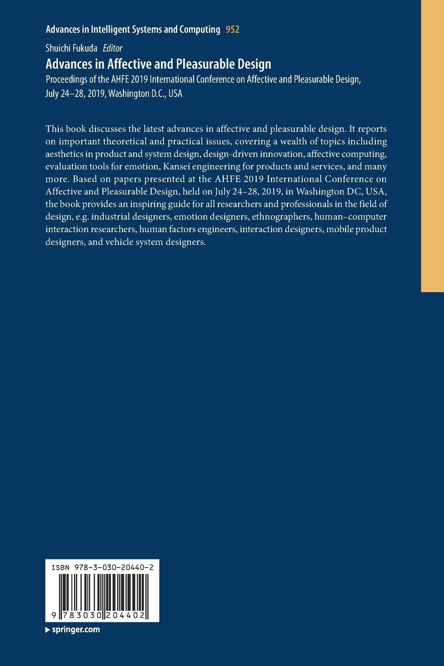 Rückseitencover Advances in Affective and Pleasurable Design