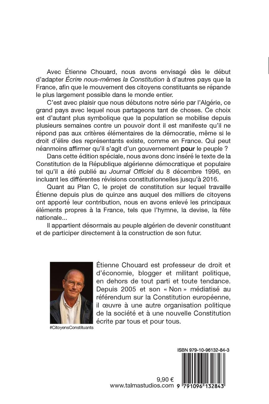 Rückseitencover ECRIRE NOUS-MÊMES LA CONSTITUTION (VERSION POUR L'ALGERIE)