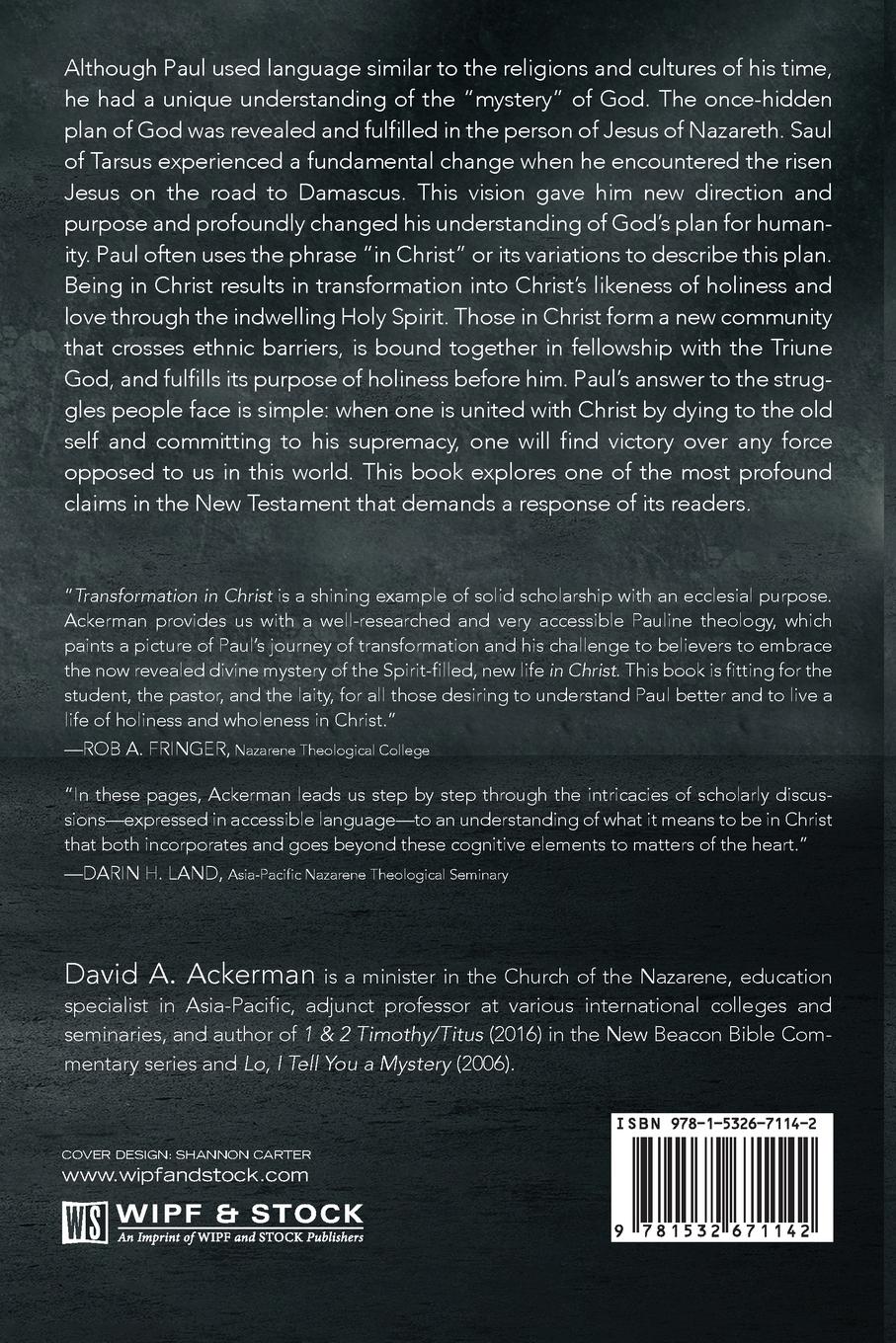 Rückseitencover Transformation in Christ