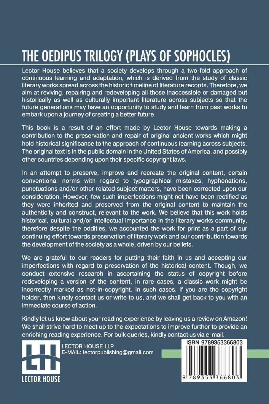Rückseitencover The Oedipus Trilogy (Plays of Sophocles)