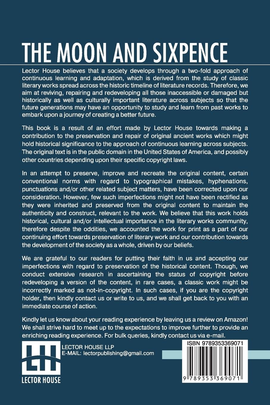 Rückseitencover The Moon And Sixpence