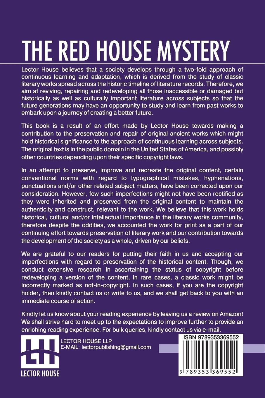 Rückseitencover The Red House Mystery