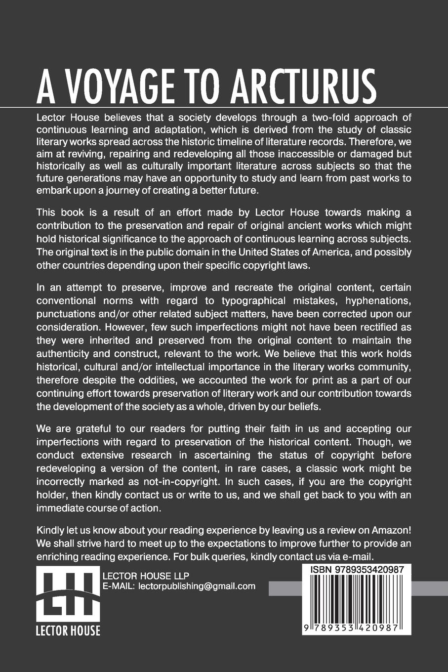 Rückseitencover A Voyage To Arcturus