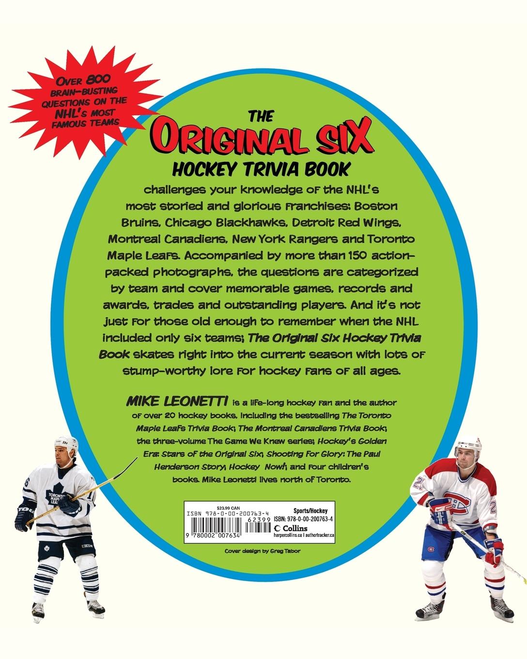 Rückseitencover Original Six Trivia Book