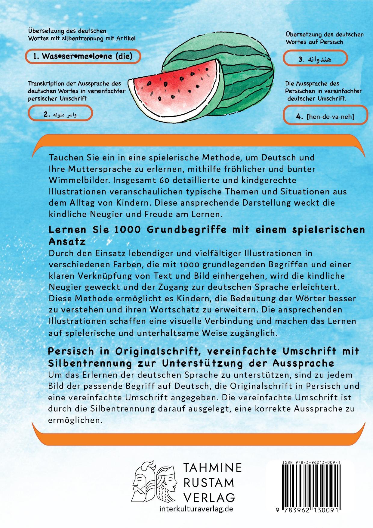 Rückseitencover Meine ersten 1000 Wörter Bildwörterbuch Deutsch-Persisch