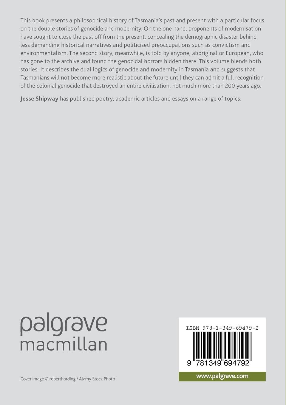 Rückseitencover The Memory of Genocide in Tasmania, 1803-2013