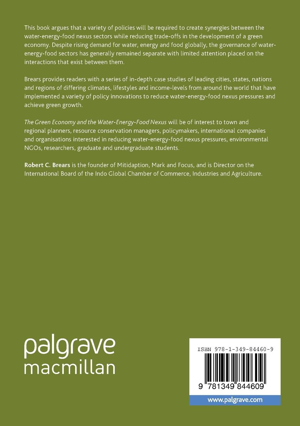 Rückseitencover The Green Economy and the Water-Energy-Food Nexus