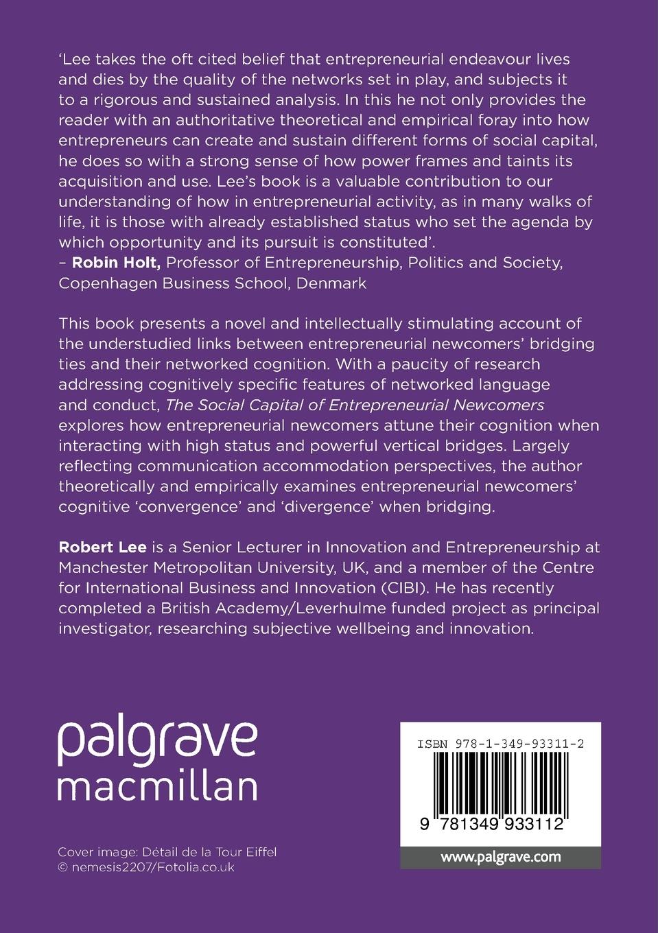 Rückseitencover The Social Capital of Entrepreneurial Newcomers