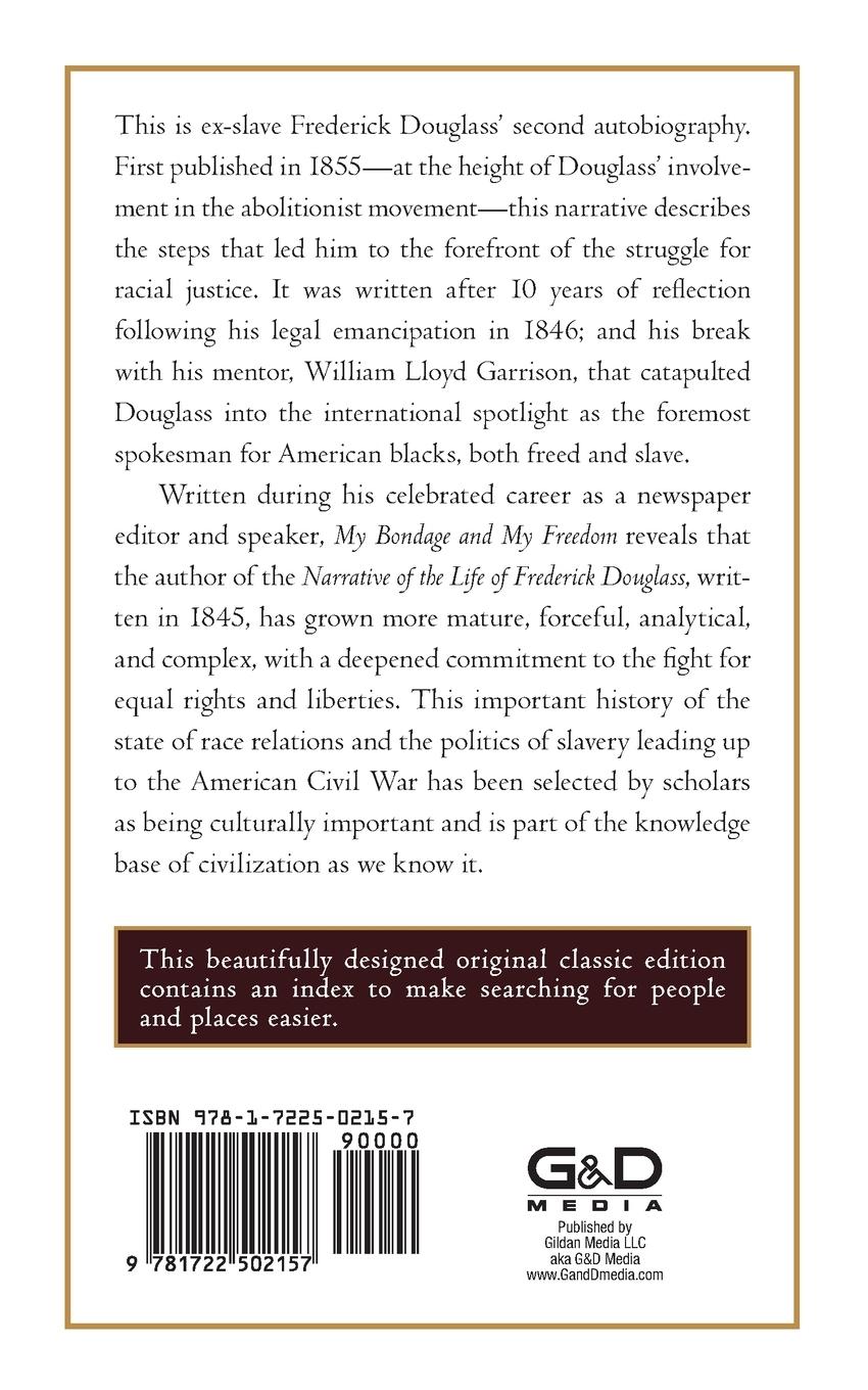 Rückseitencover My Bondage and My Freedom (Original Classic Edition)