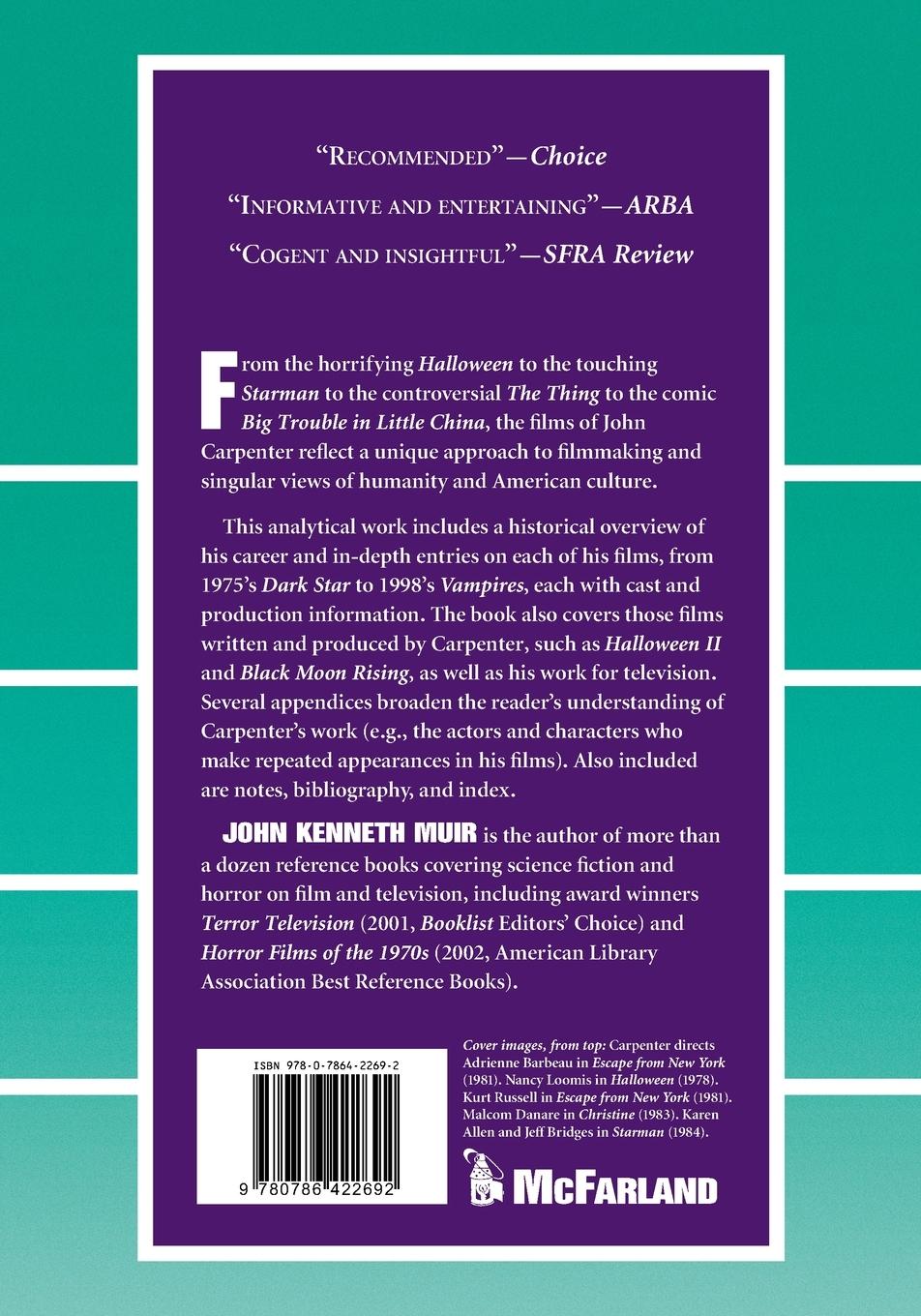 Rückseitencover The Films of John Carpenter