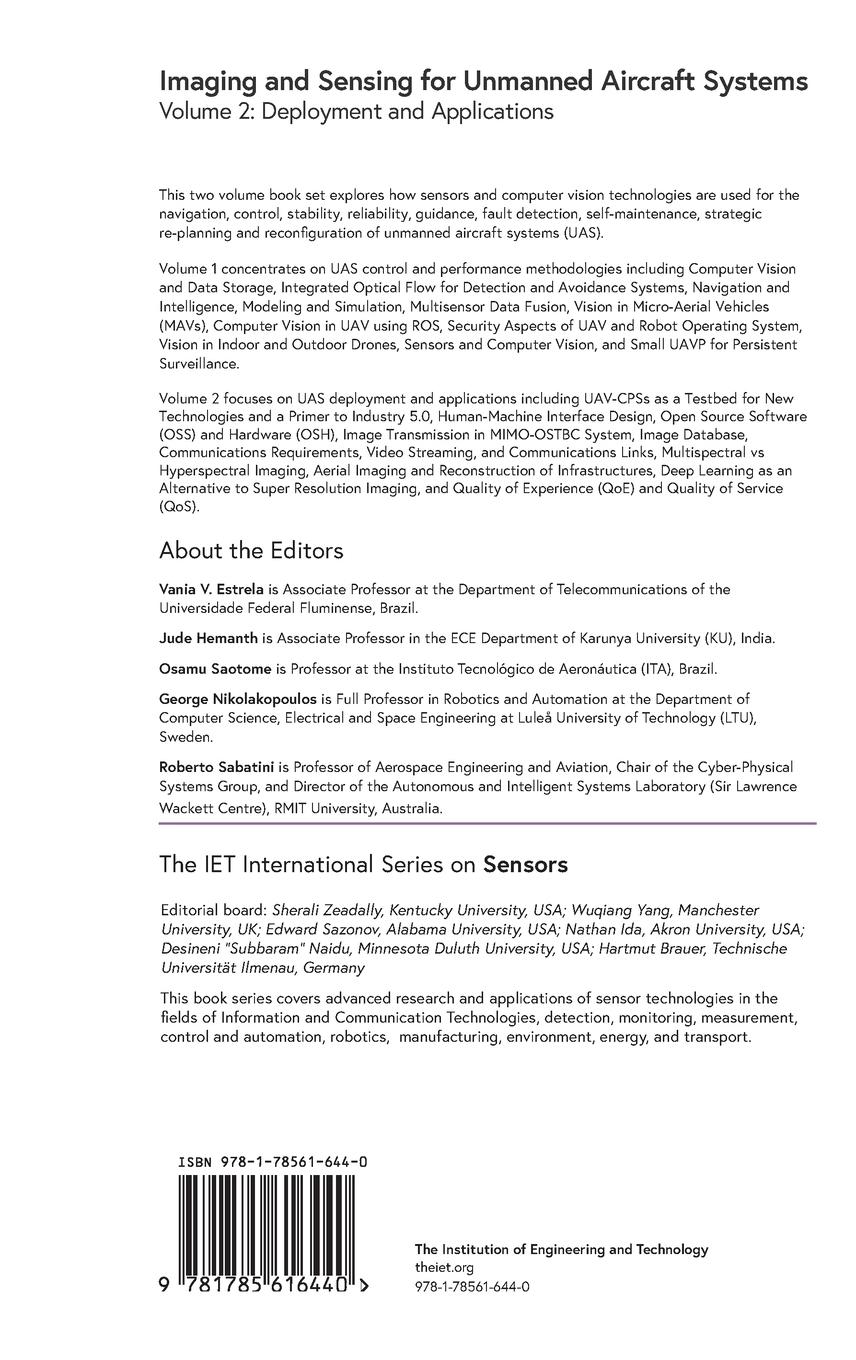 Rückseitencover Imaging and Sensing for Unmanned Aircraft Systems: Deployment and Applications