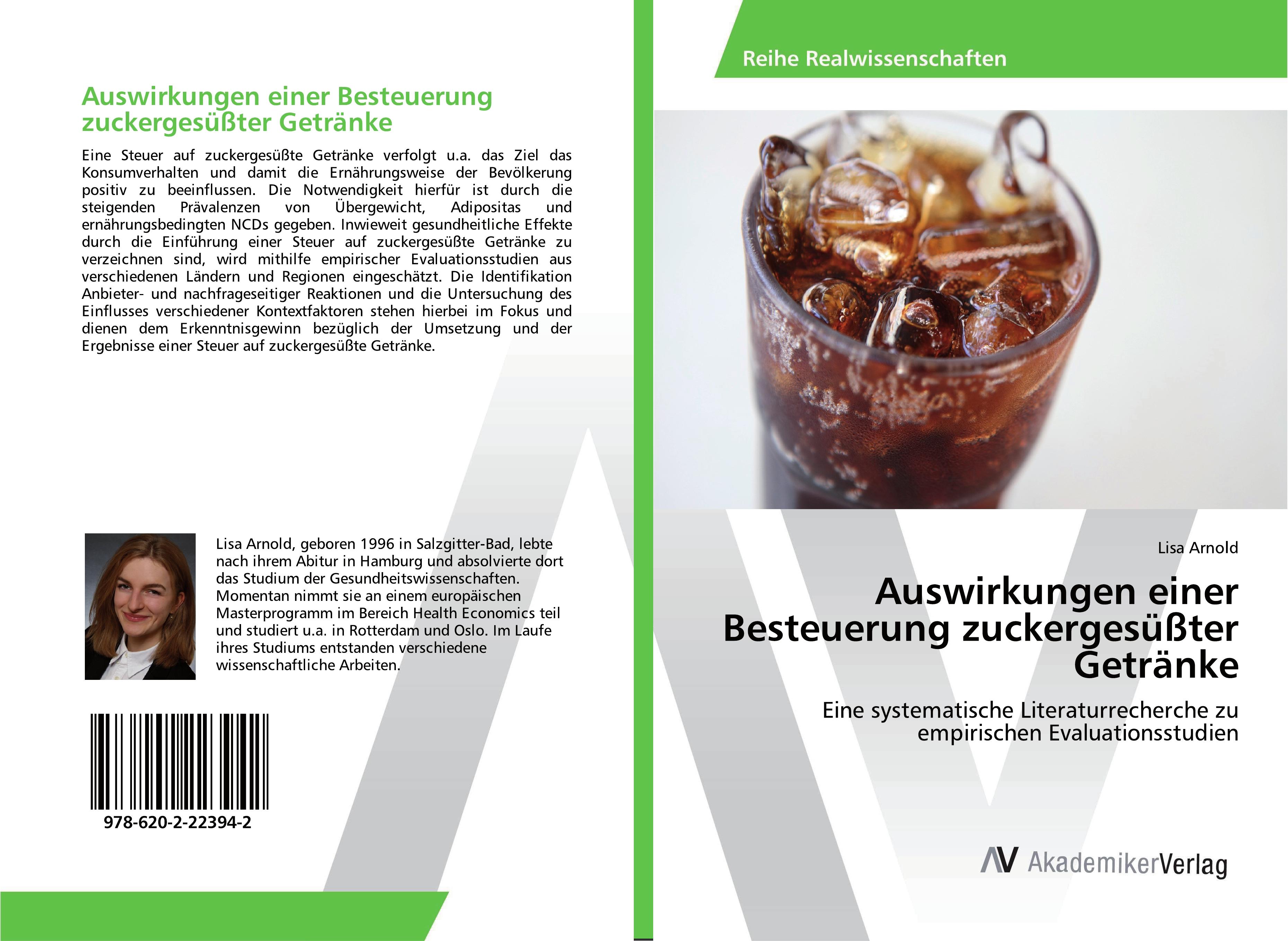 Vorderes Coverbild Auswirkungen einer Besteuerung zuckergesüßter Getränke