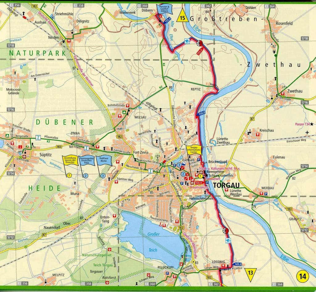 Beispielinhalt (Bild) Elberadweg 1, Bad Schandau - Dessau 1 : 50 000