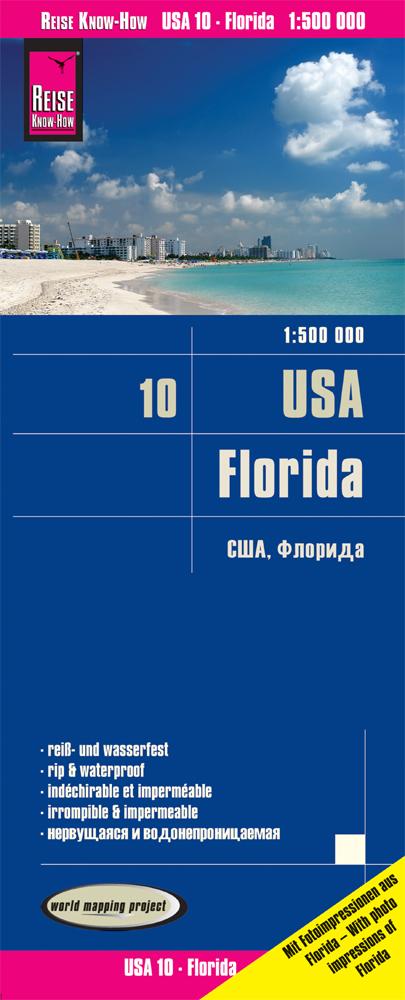 Vorderes Coverbild Reise Know-How Landkarte USA 10, Florida (1:500.000)