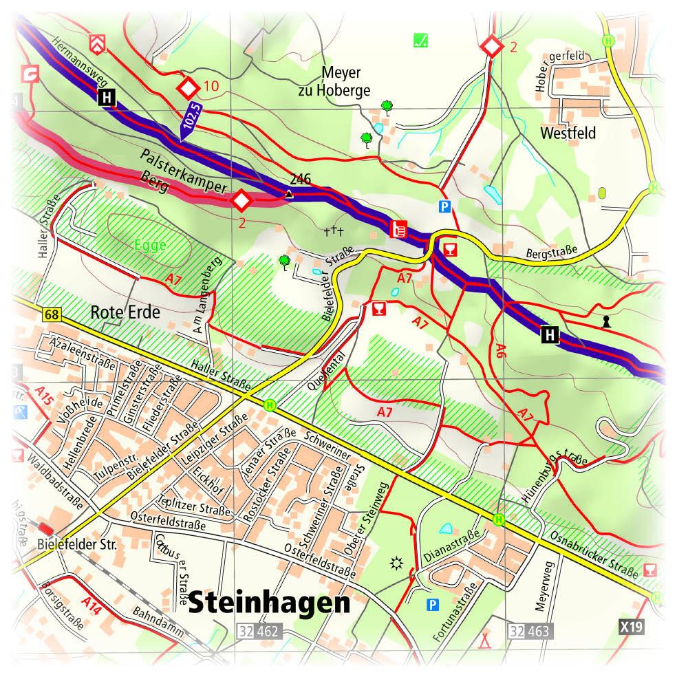 Beispielinhalt (Bild) Hermannsweg, Rheine - Leopoldstal . 1:25 000