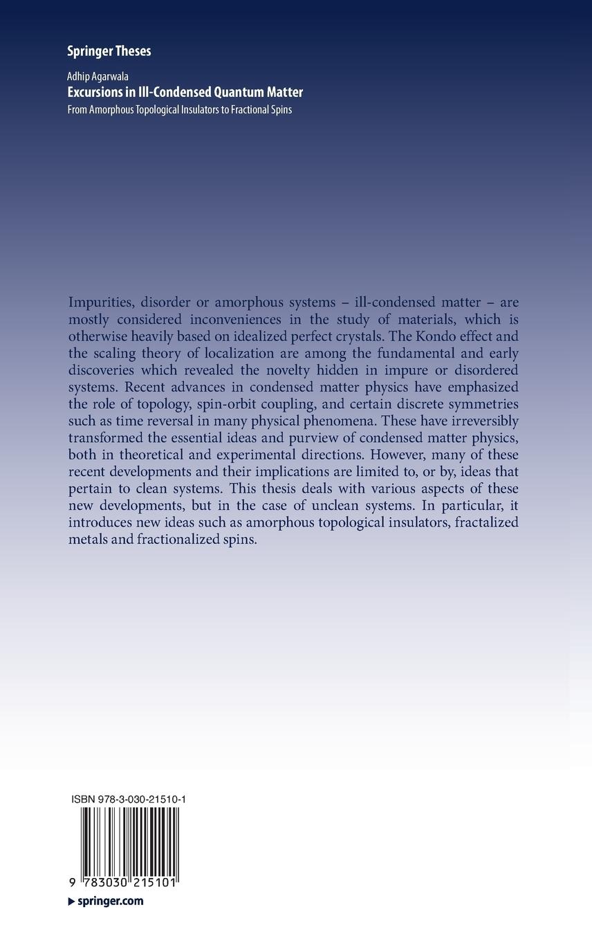 Rückseitencover Excursions in Ill-Condensed Quantum Matter
