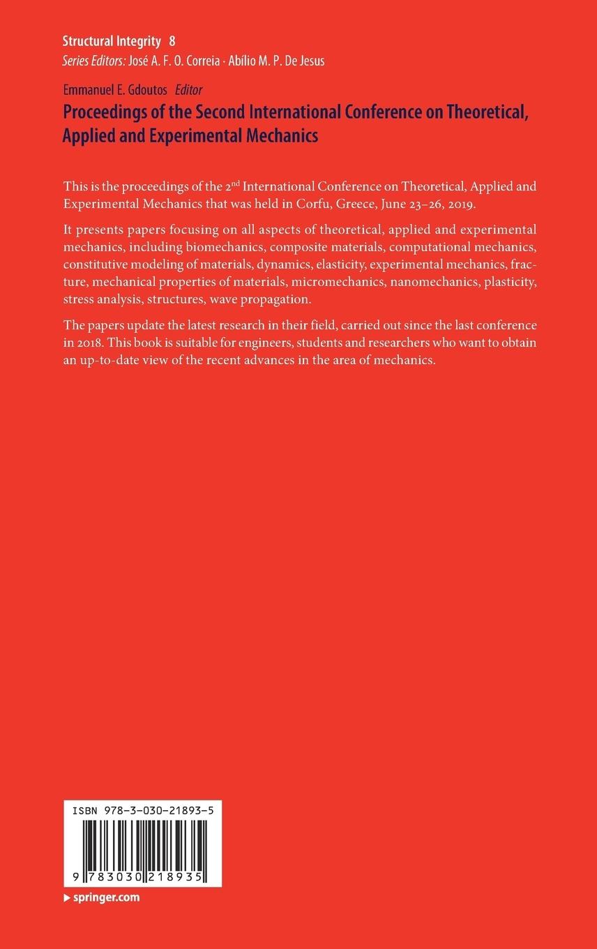 Rückseitencover Proceedings of the Second International Conference on Theoretical, Applied and Experimental Mechanics