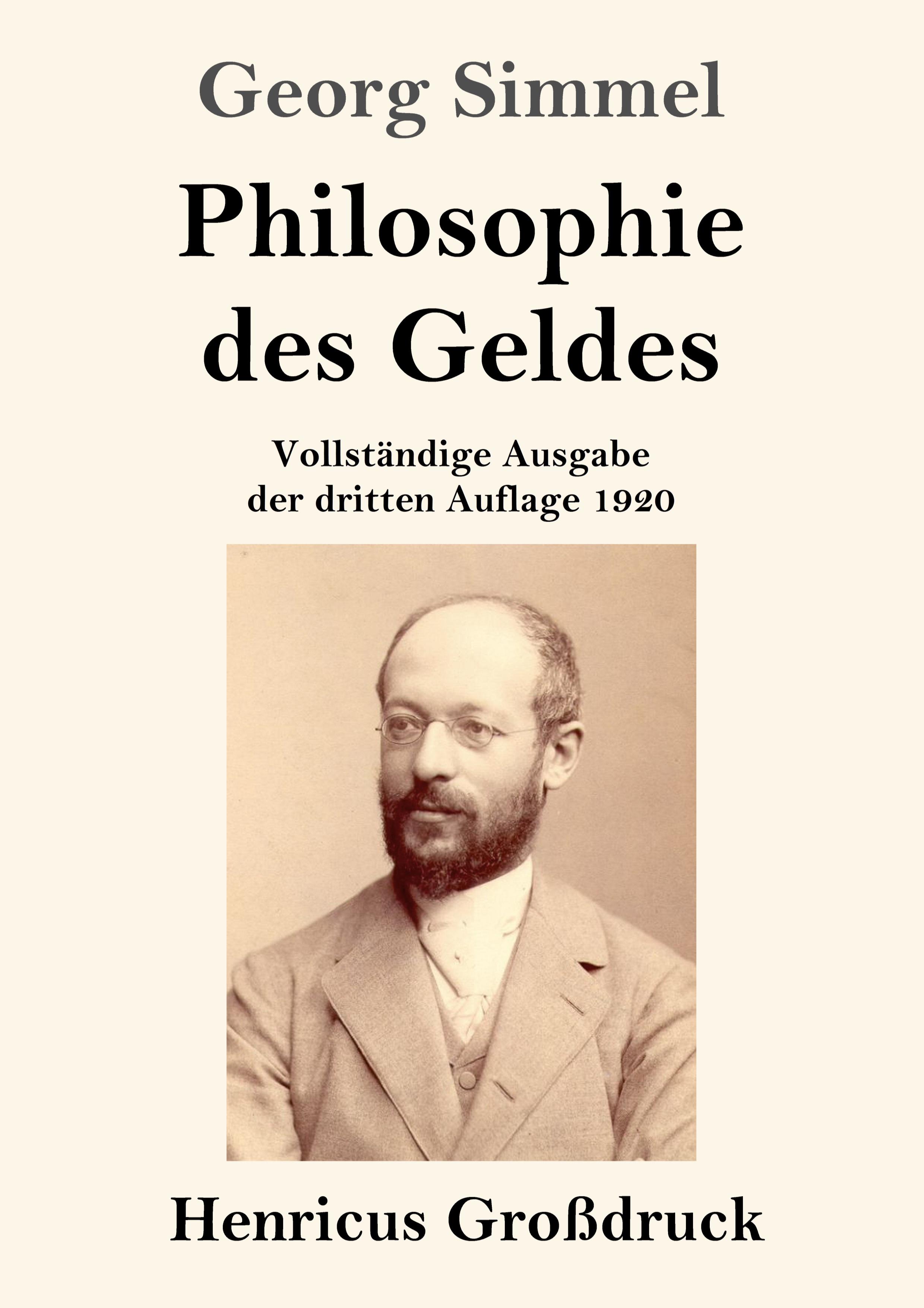 Vorderes Coverbild Philosophie des Geldes (Großdruck)