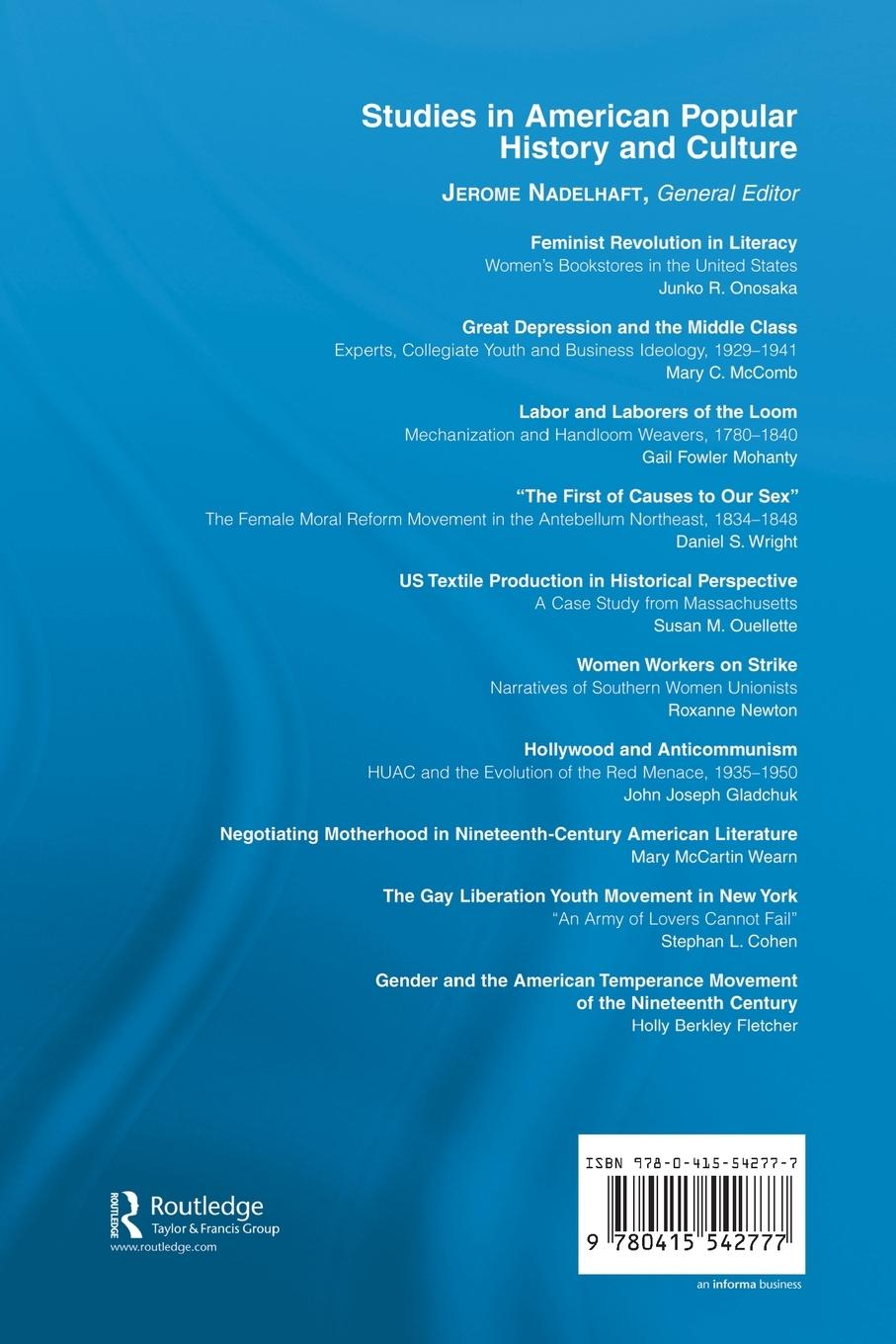Rückseitencover Gender and the American Temperance Movement of the Nineteenth Century
