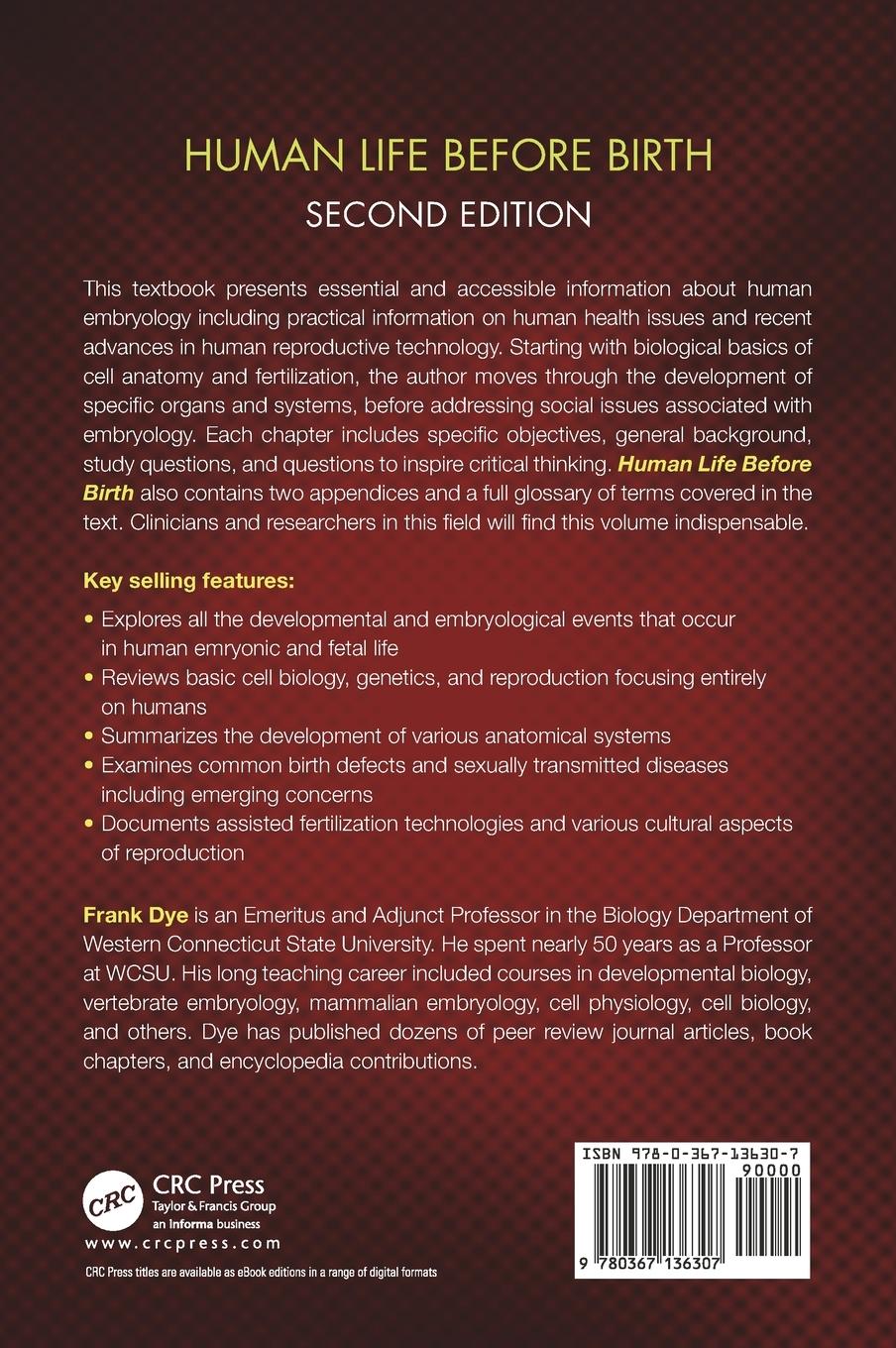 Rückseitencover Human Life Before Birth, Second Edition