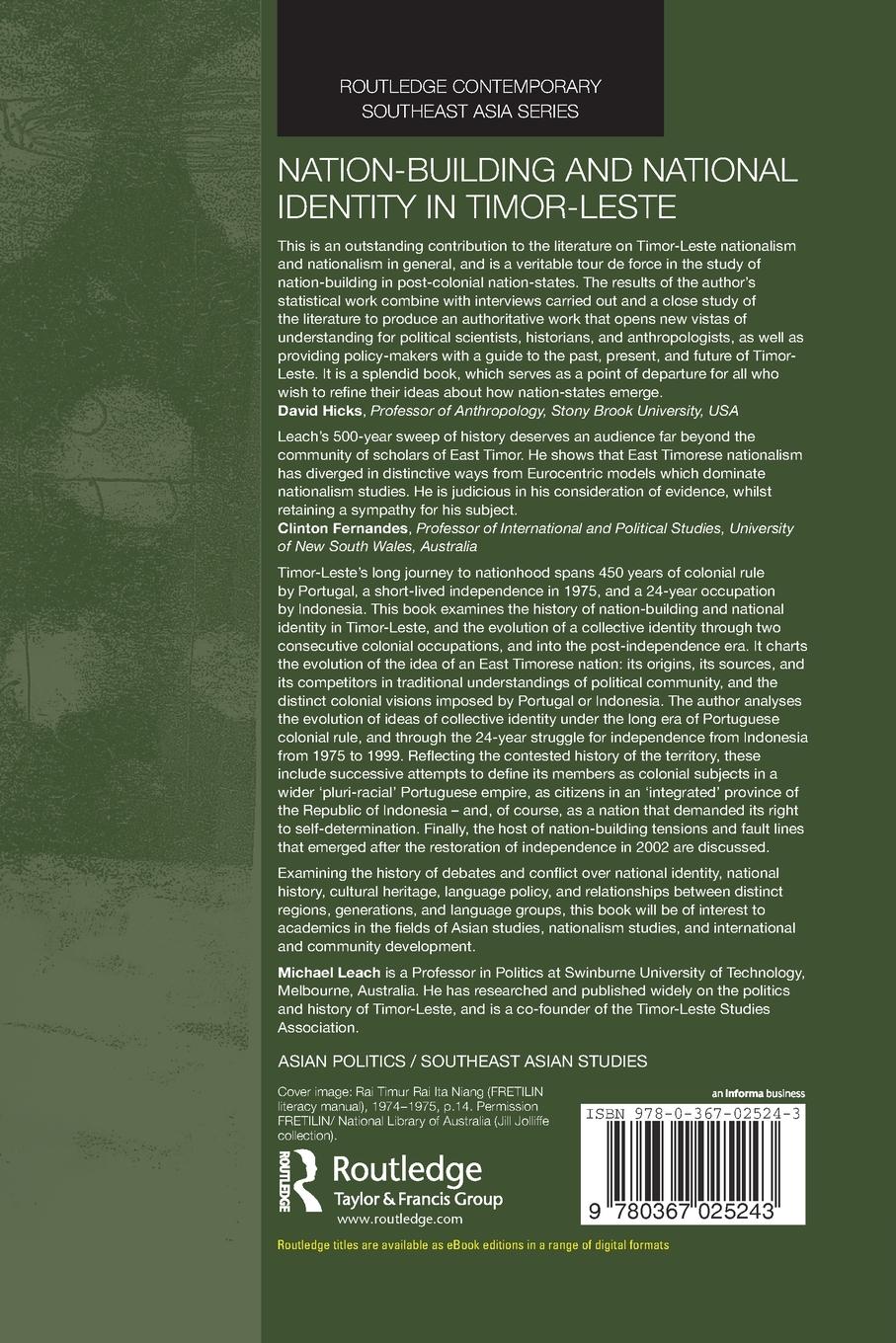 Rückseitencover Nation-Building and National Identity in Timor-Leste