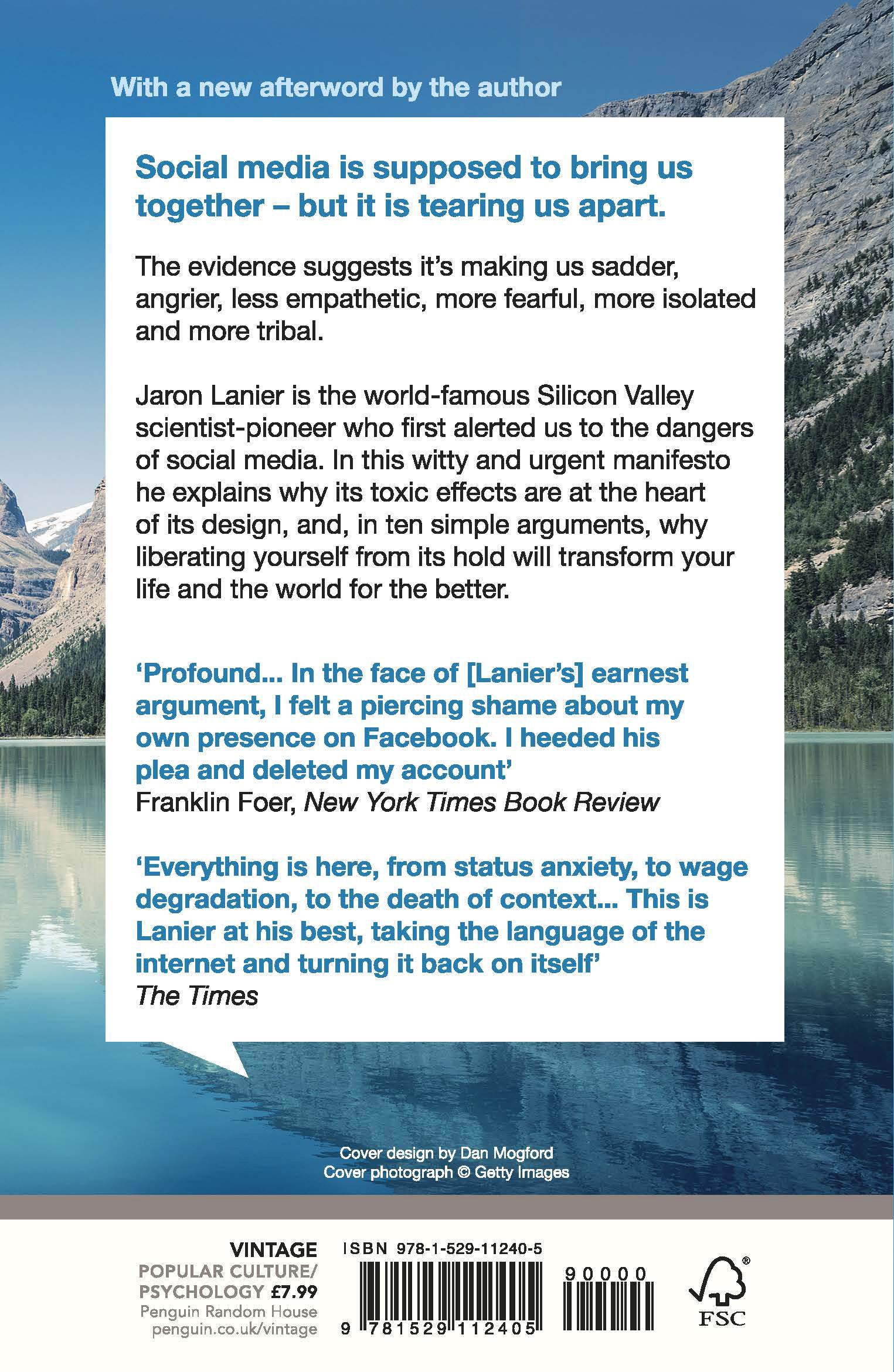 Rückseitencover Ten Arguments For Deleting Your Social Media Accounts Right Now