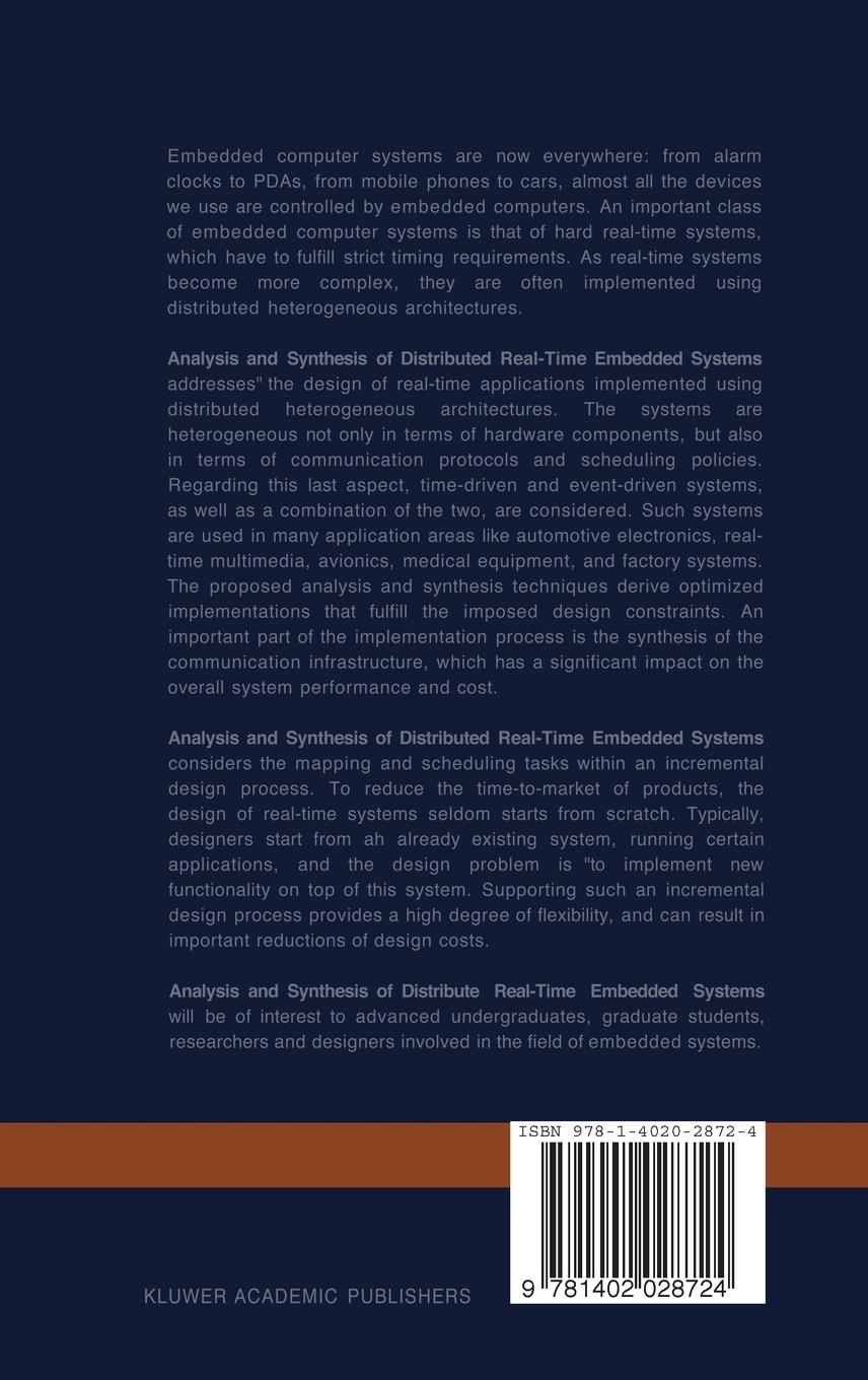 Rückseitencover Analysis and Synthesis of Distributed Real-Time Embedded Systems