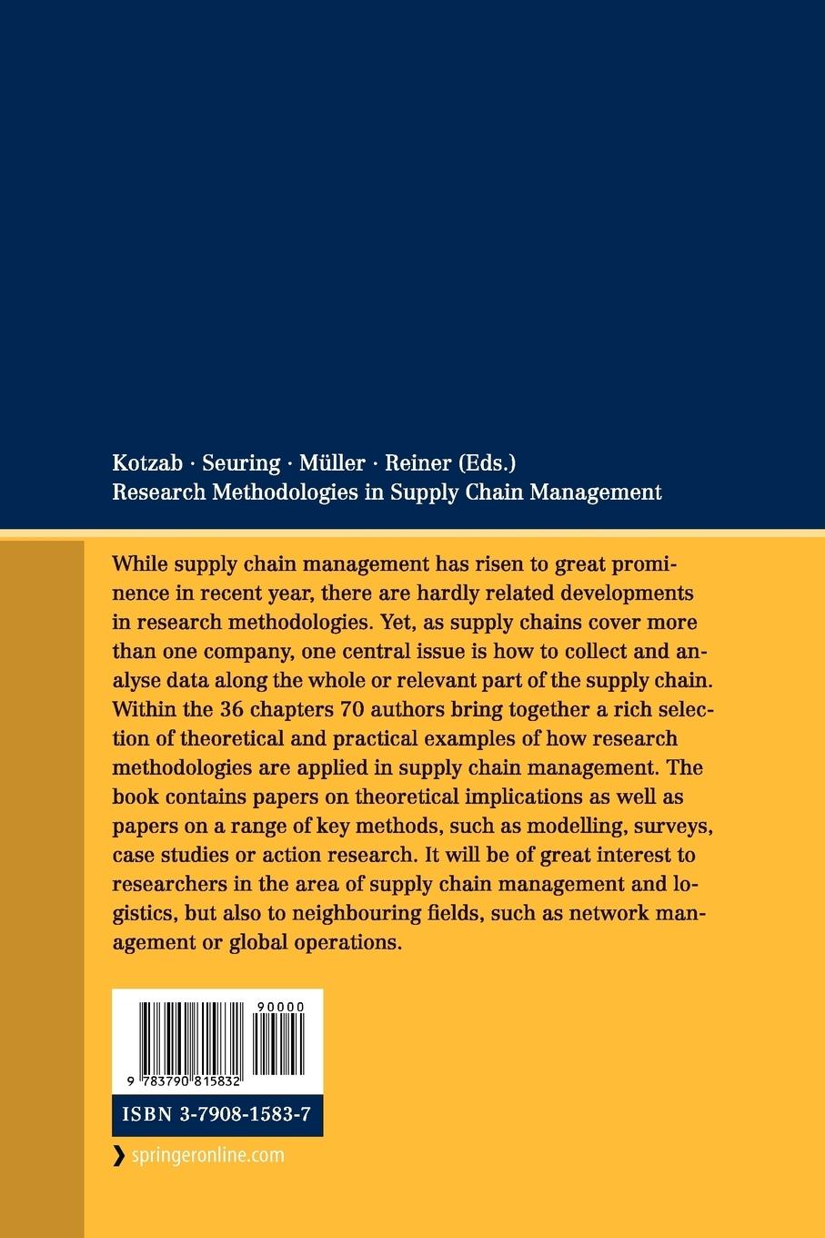 Rückseitencover Research Methodologies in Supply Chain Management