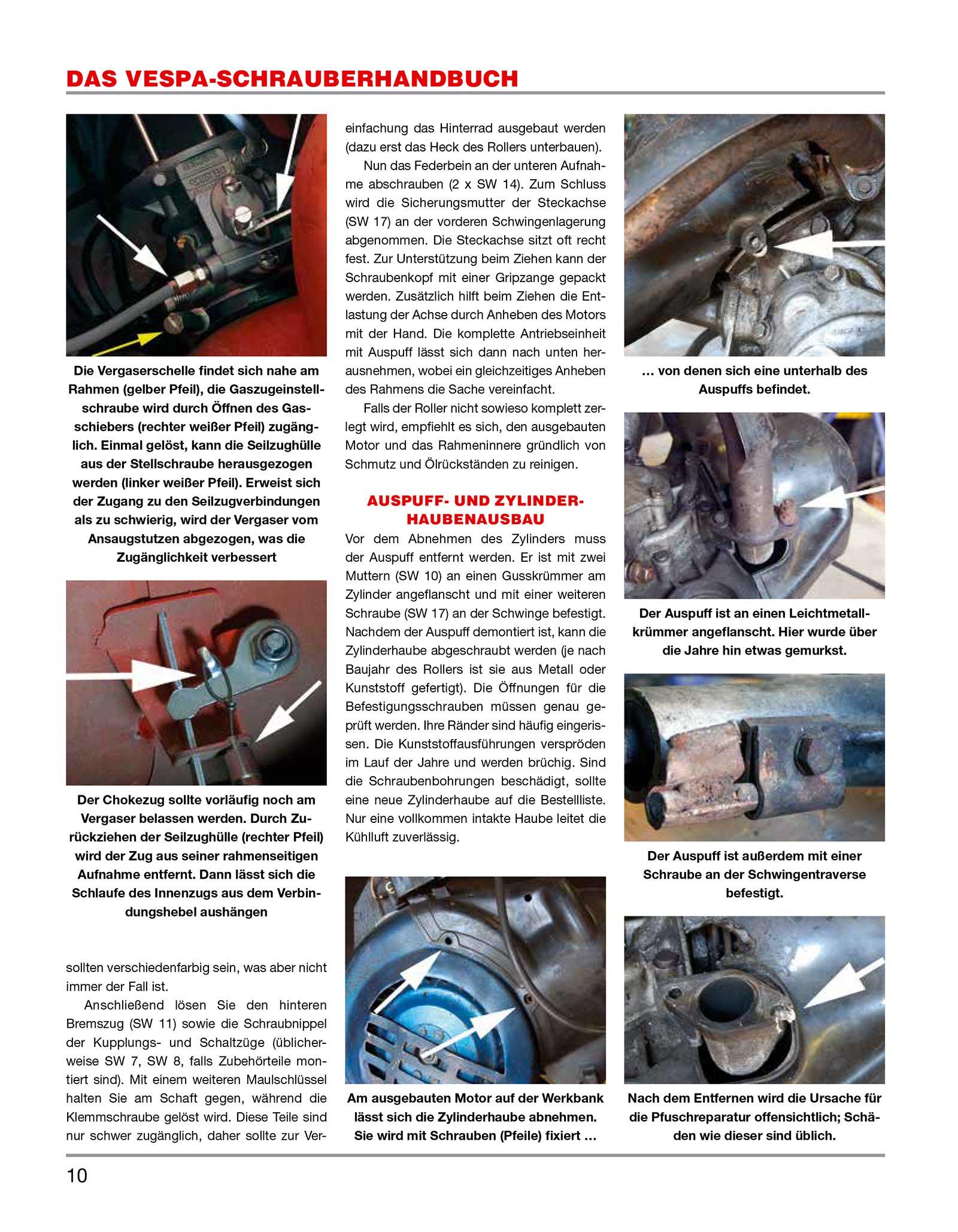Beispielinhalt (Bild) Das Vespa Schrauberhandbuch
