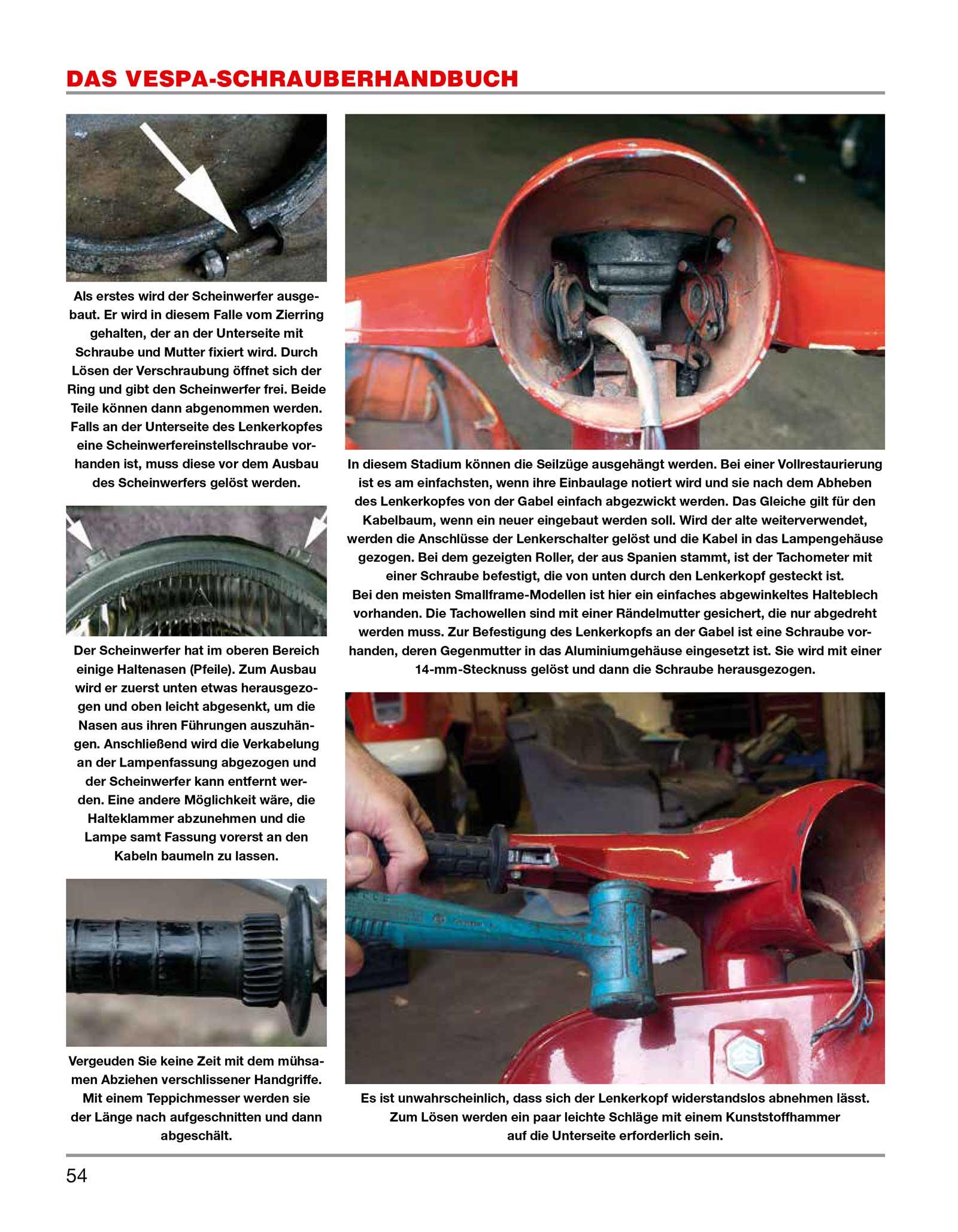 Beispielinhalt (Bild) Das Vespa Schrauberhandbuch