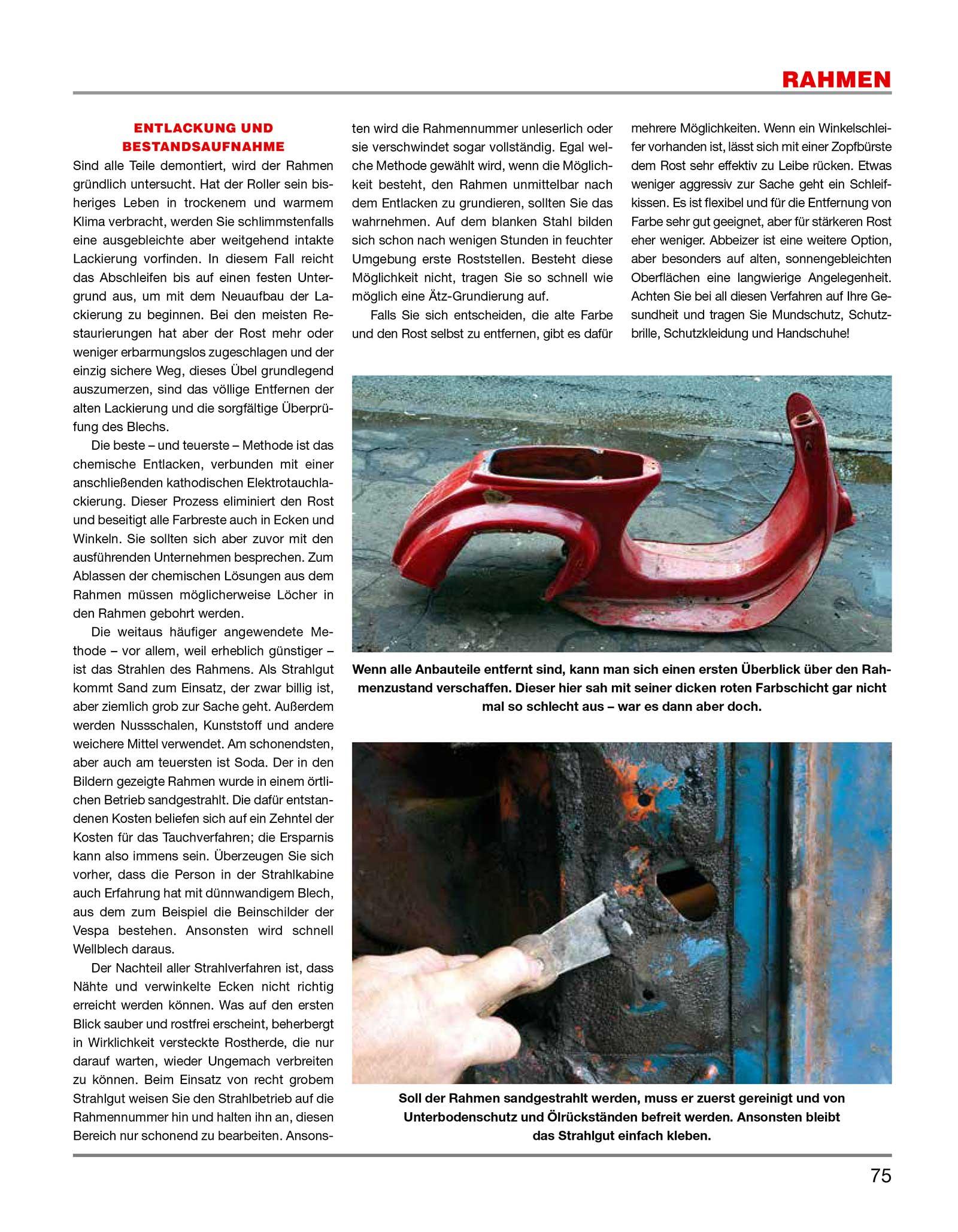 Beispielinhalt (Bild) Das Vespa Schrauberhandbuch
