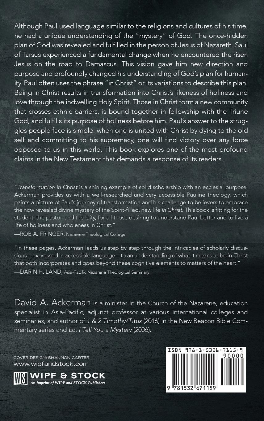 Rückseitencover Transformation in Christ