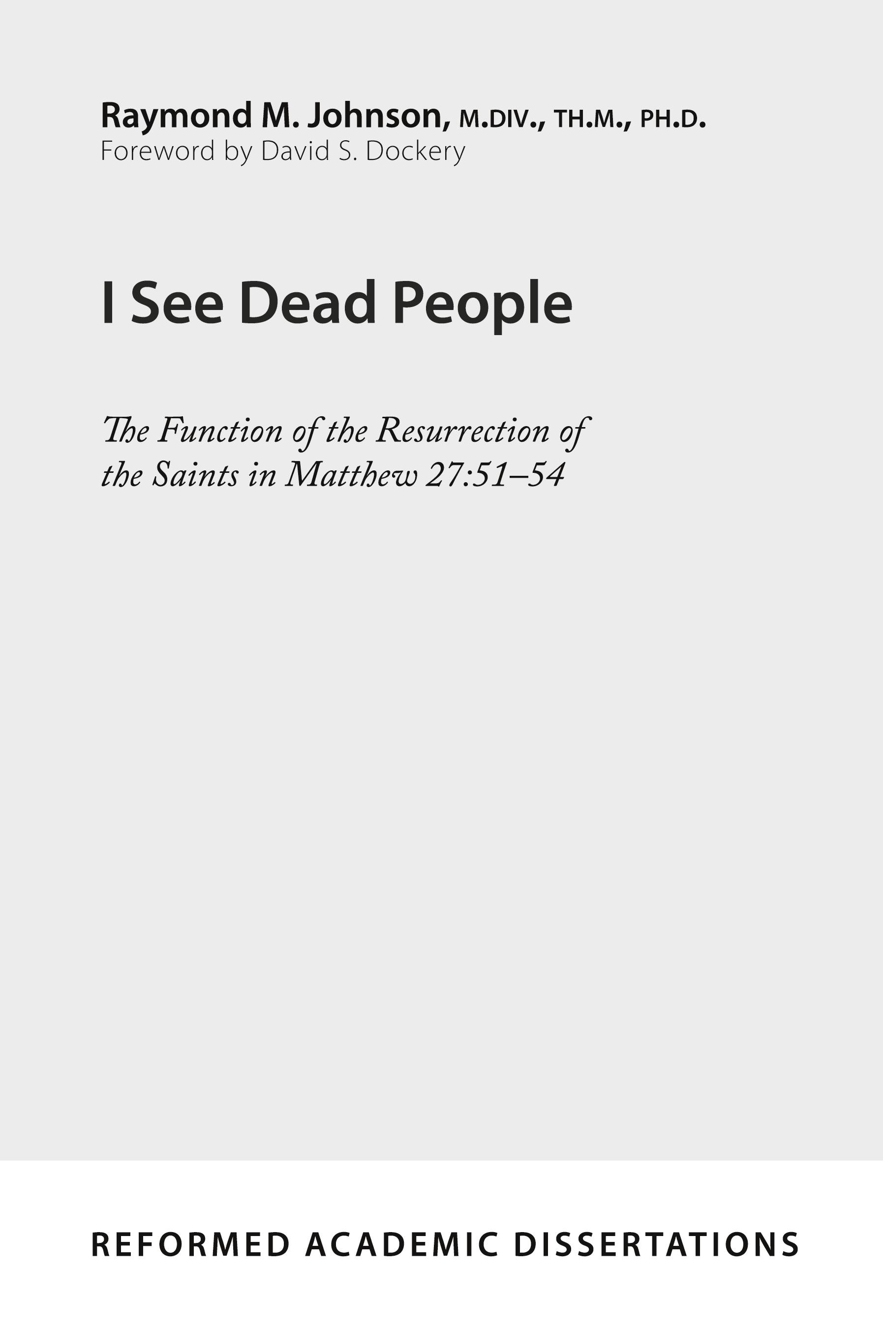 Vorderes Coverbild I See Dead People