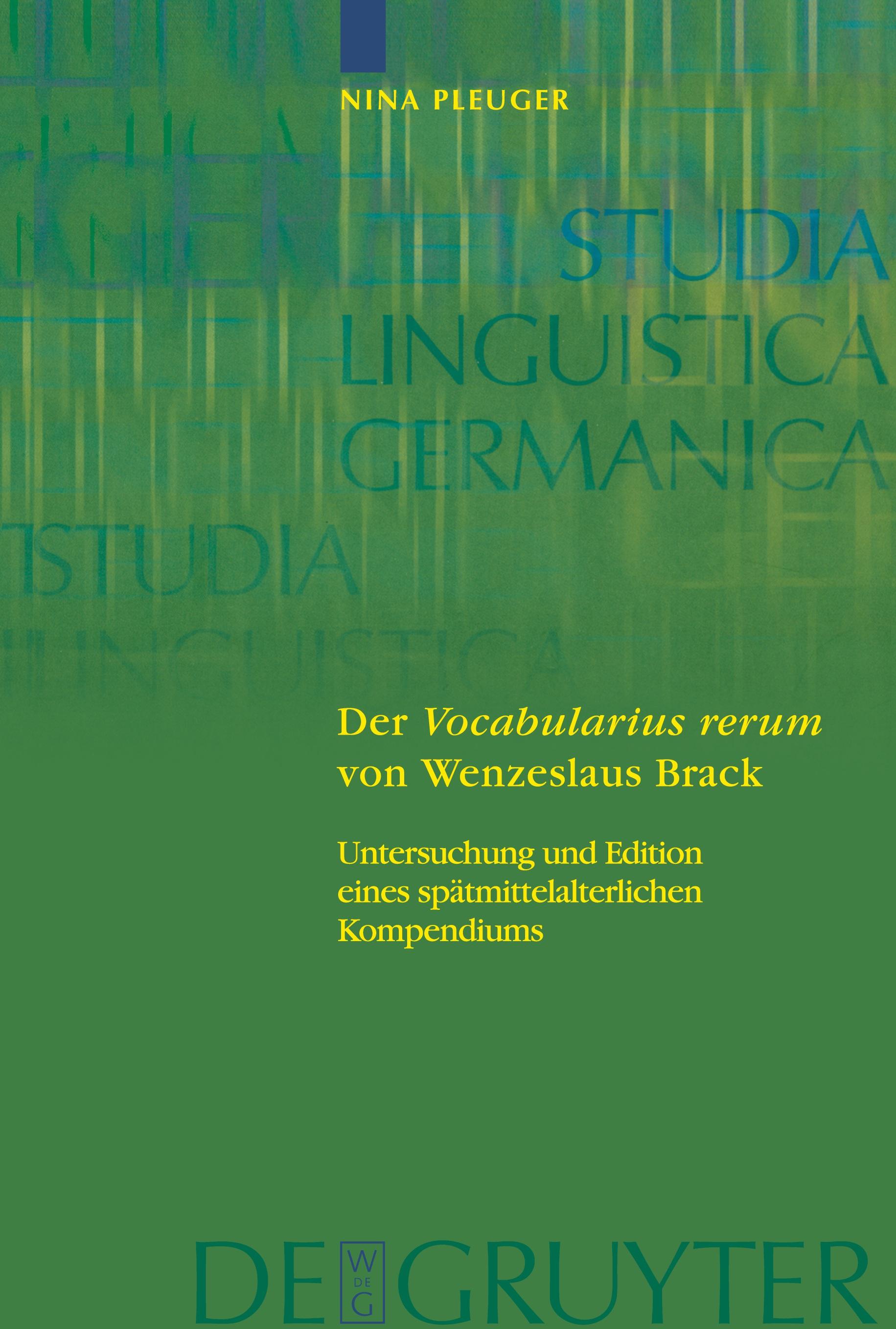 Vorderes Coverbild Der 'Vocabularius rerum' von Wenzeslaus Brack