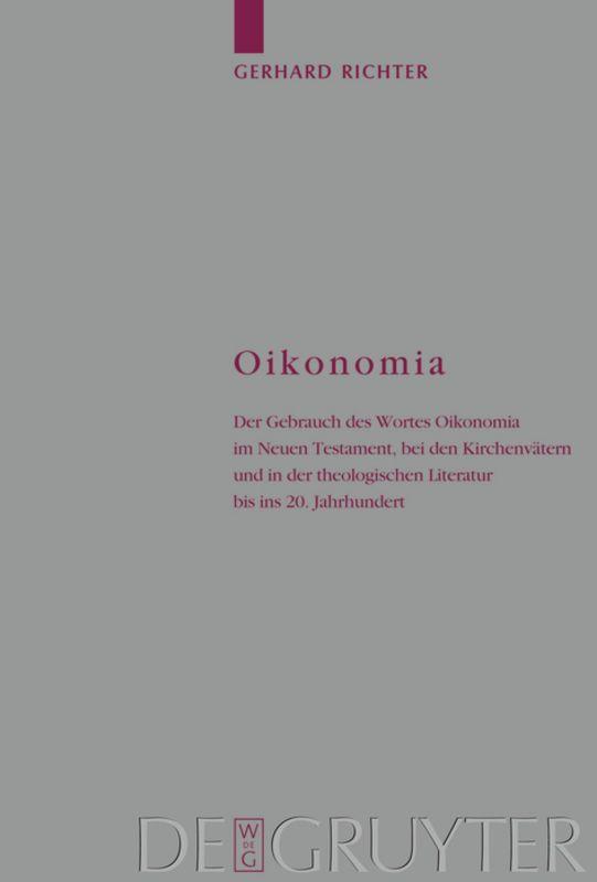 Vorderes Coverbild Oikonomia