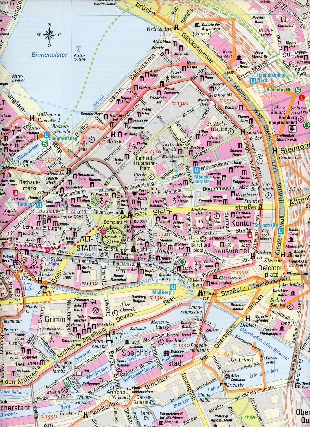 Beispielinhalt (Bild) Spuren der Zeiten in Hamburg: Teil 1, Zentrum 1 : 5.000
